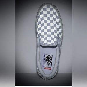 Vans Slip-On Skate White & Reflective Checkerboard Skate Shoes